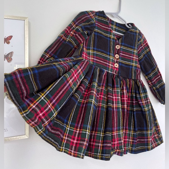 Small Shop Esther & Jo Handmade Holiday Flannel Dress 2/3 - Picture 3 of 9
